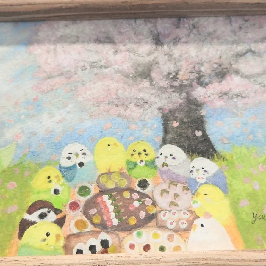 お花見団子とインコたち